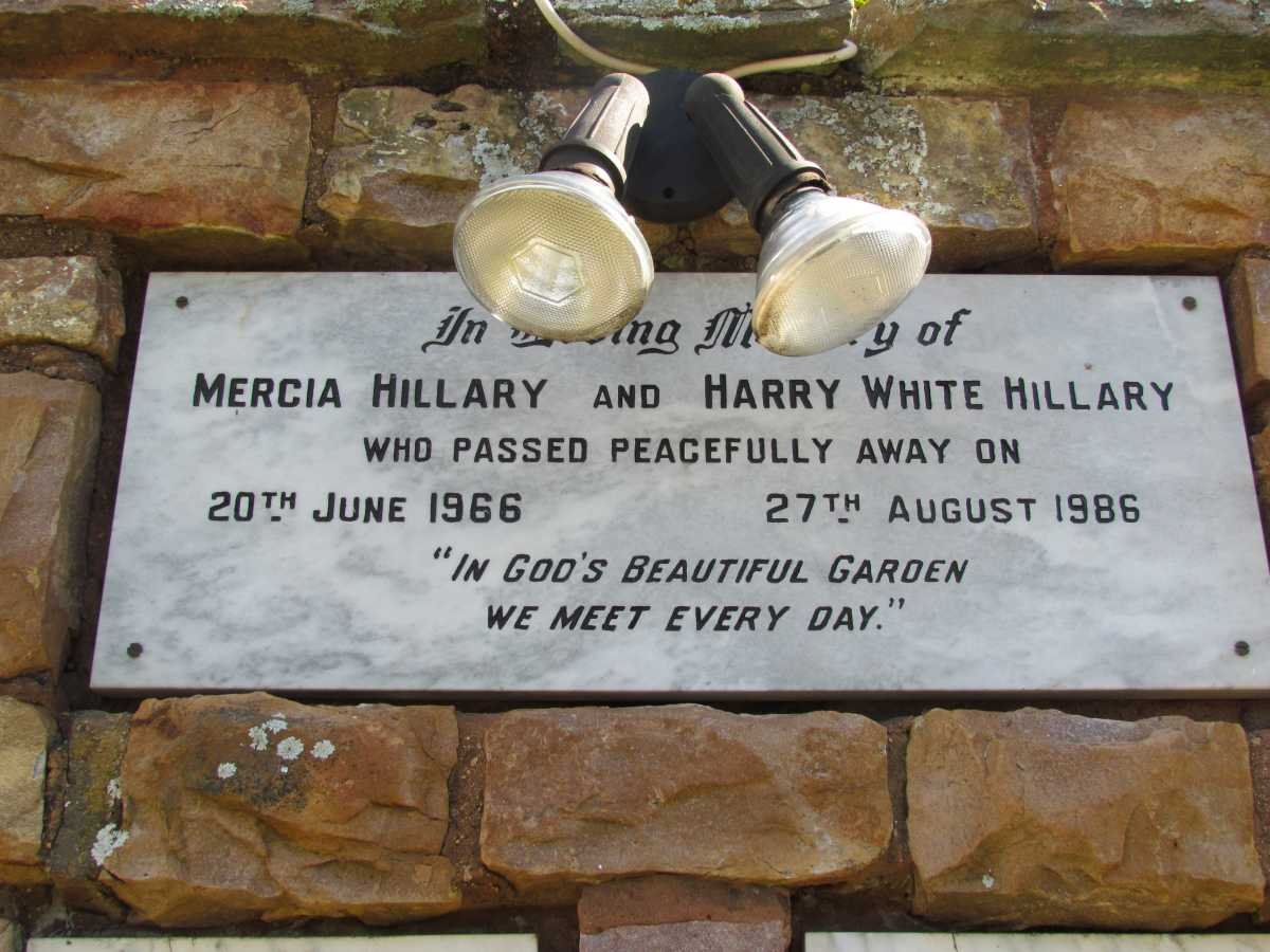 HILLARY Harry White -1986 &amp; Mercia -1966