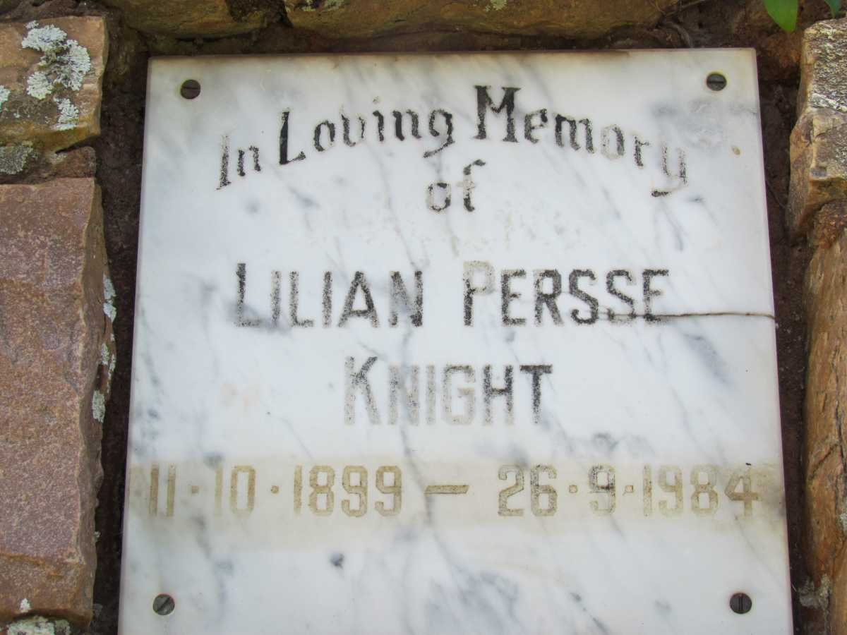 KNIGHT Lilian Persse 1899-1984