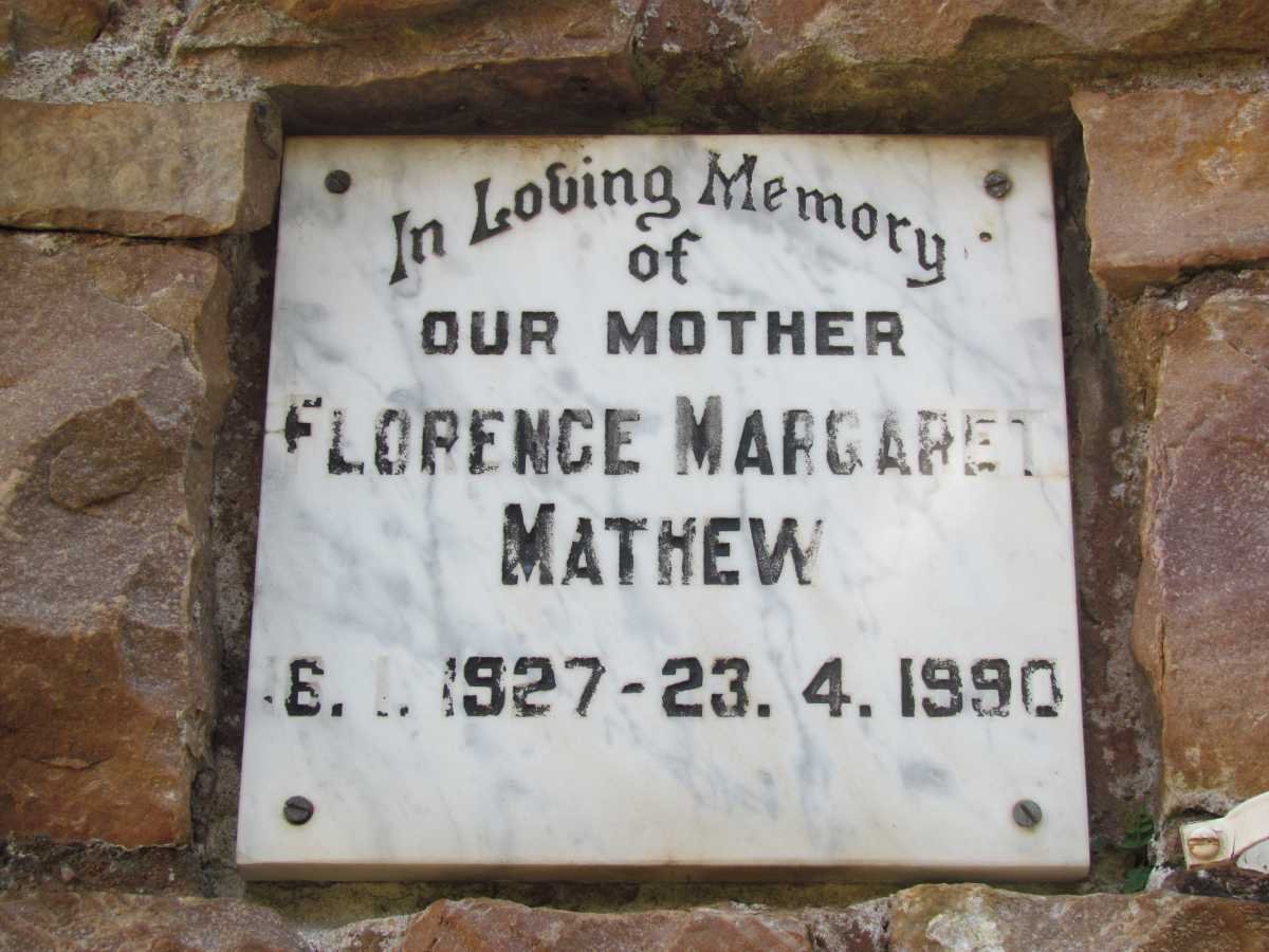 MATHEW Florence Margaret 1927-1990