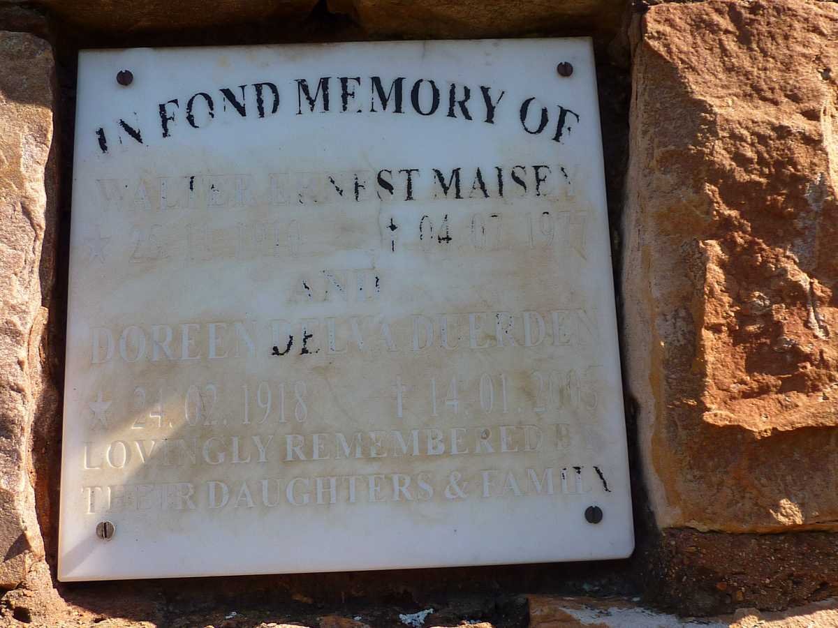 MAISEY Walter Ernest 191?-1977 &amp; Doreen Delva Duerden 1918-2005