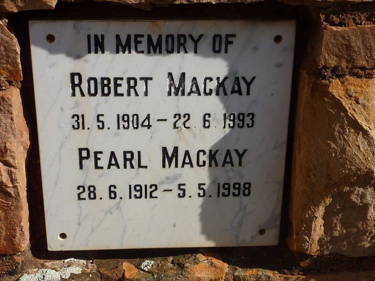 MACKAY Robert 1904-1993 &amp; Pearl 1912-1998