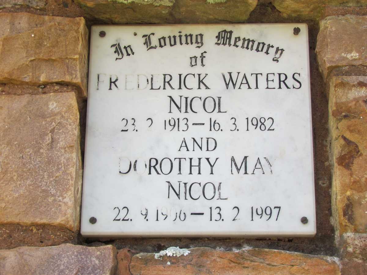 NICOL Frederick Waters 1913-1982 &amp; Dorothy May 1906-1997