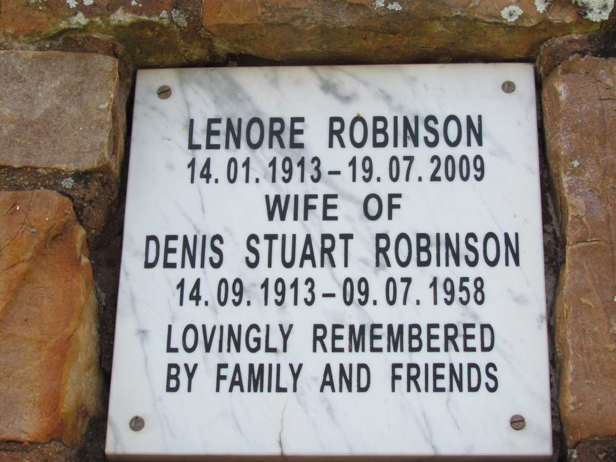 ROBINSON Denis Stuart 1913-1958 &amp; Lenore 1913-2009