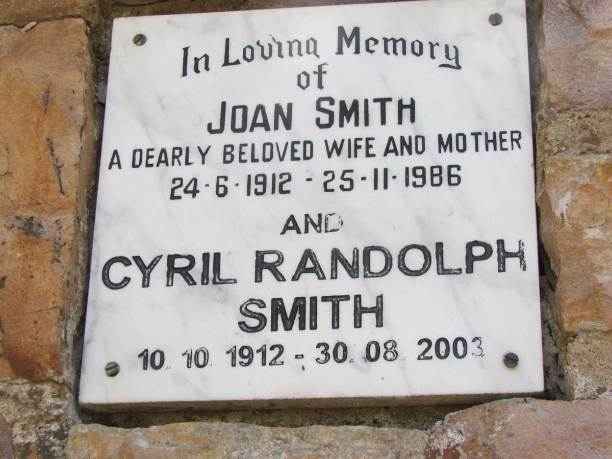 SMITH Cyril Randolph 1912-2003 &amp; Joan 1912-1986
