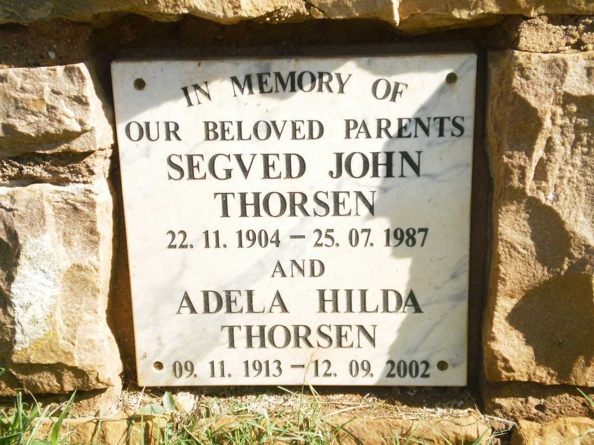 THORSEN Segved John 1904-1987 &amp; Adela Hilda 1913-2002