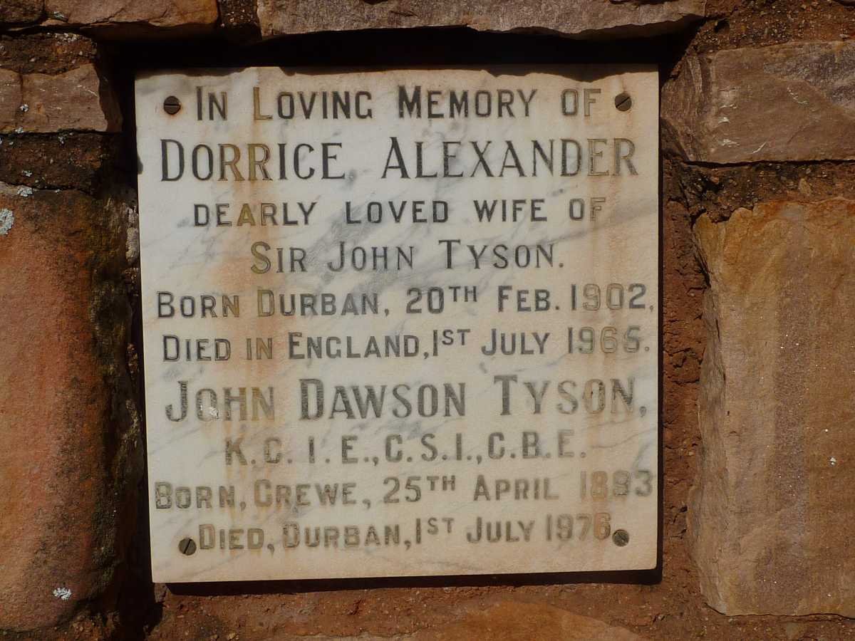TYSON John Dawson 1893-1976 &amp; Dorrice Alexander 1902-1965