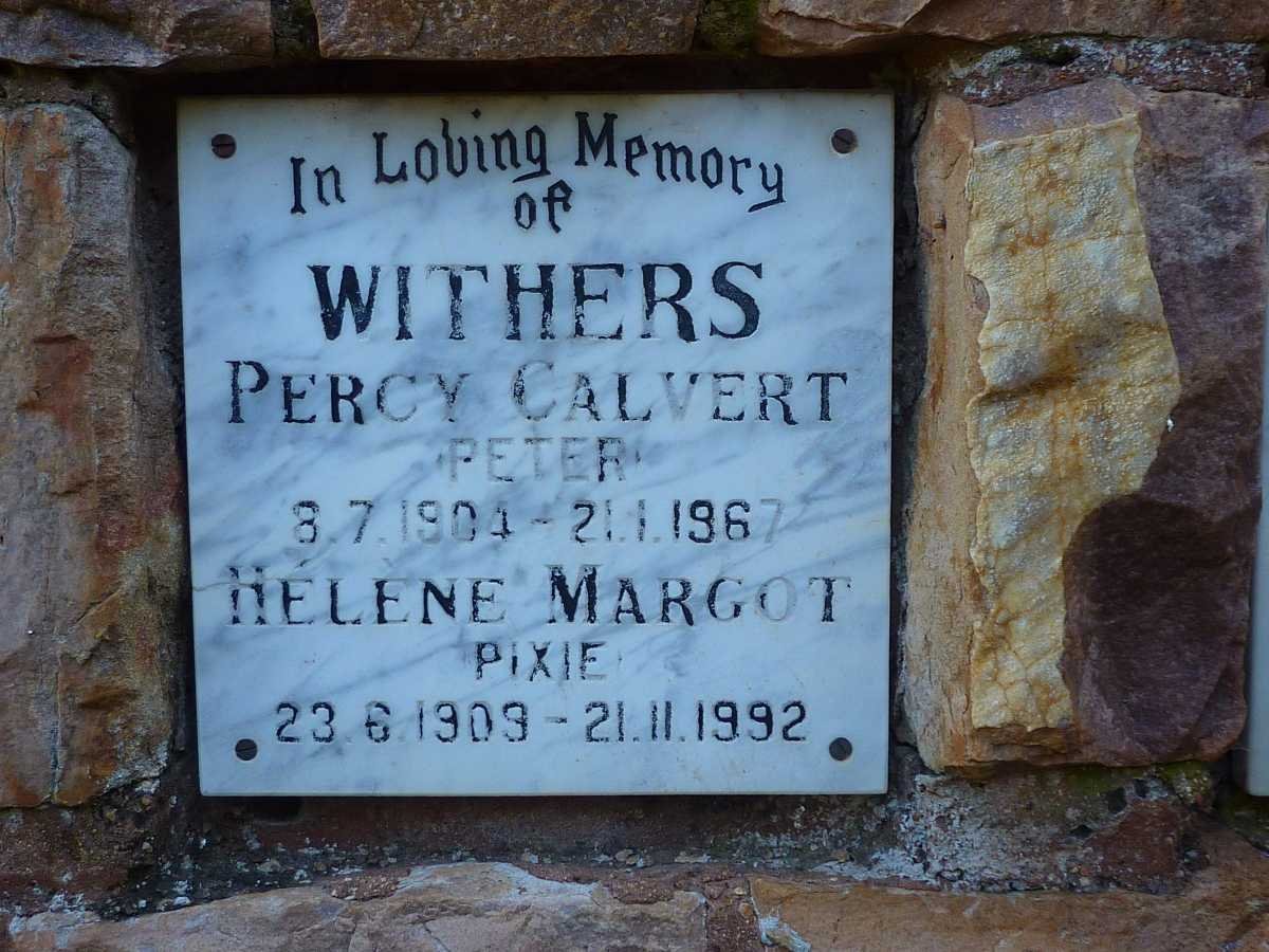WITHERS Percy Calvert 1904-1967 &amp; Helene Margot 1909-1992