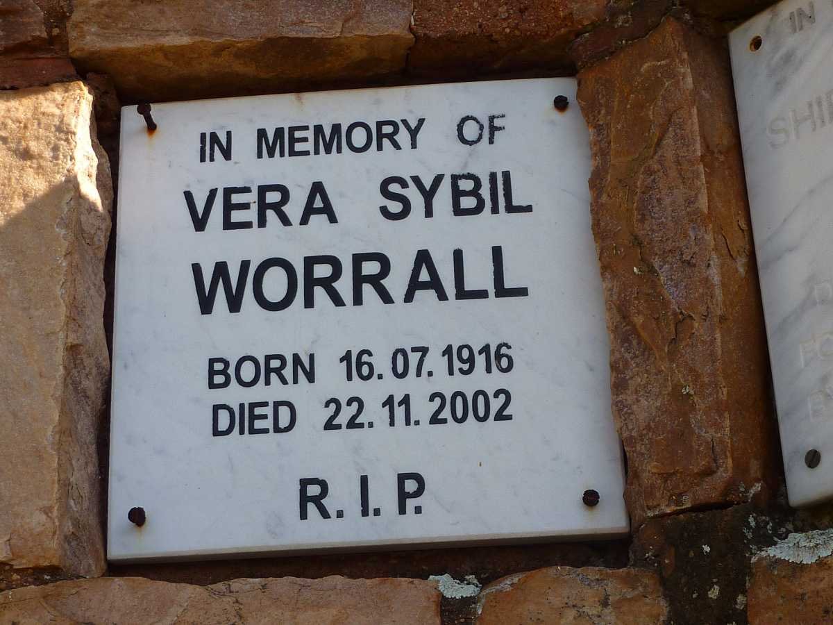 WORRALL Vera Sybil 1916-2002