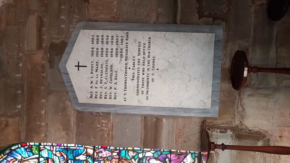 12. Plaque - Record of past Rectors.