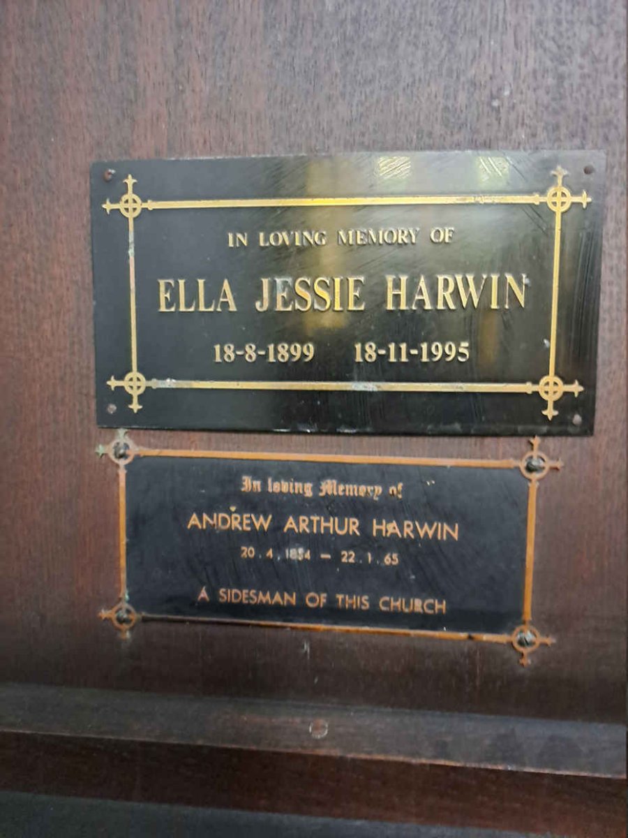 HARWIN Ella Jessie 1899-1995 :: HARWIN Andrew Arthur 1884-1965