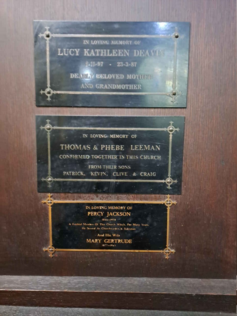 DEAVIN Lucy Kathleen 1897-1987 :: LEEMAN Thomas & Phebe :: JACKSON Percy 1866-1958 & Mary Getrude 1877-1963