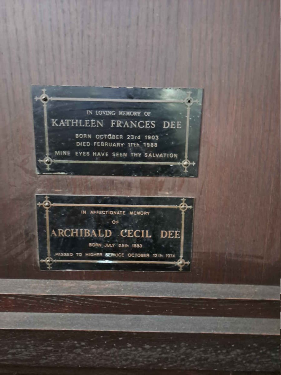 DEE Kathleen Frances 1903-1988 :: DEE Archibald Cecil 1883-1974