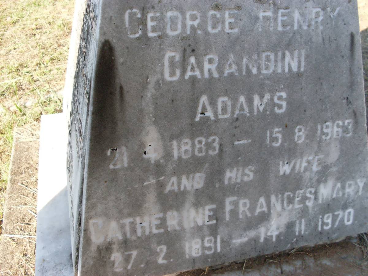 ADAMS George Henry Carandini 1883-1963 &amp; Catherine Frances Mary 1891-1970