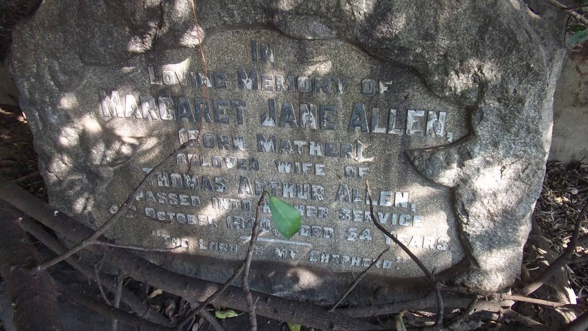 ALLAN Margaret Jane nee MATHER -1940