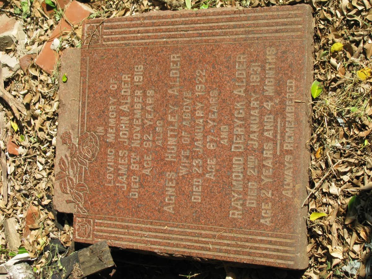 ALDER James John -1916 &amp; Agnes Huntley -1922 :: ALDER Raymond Deryck -1931