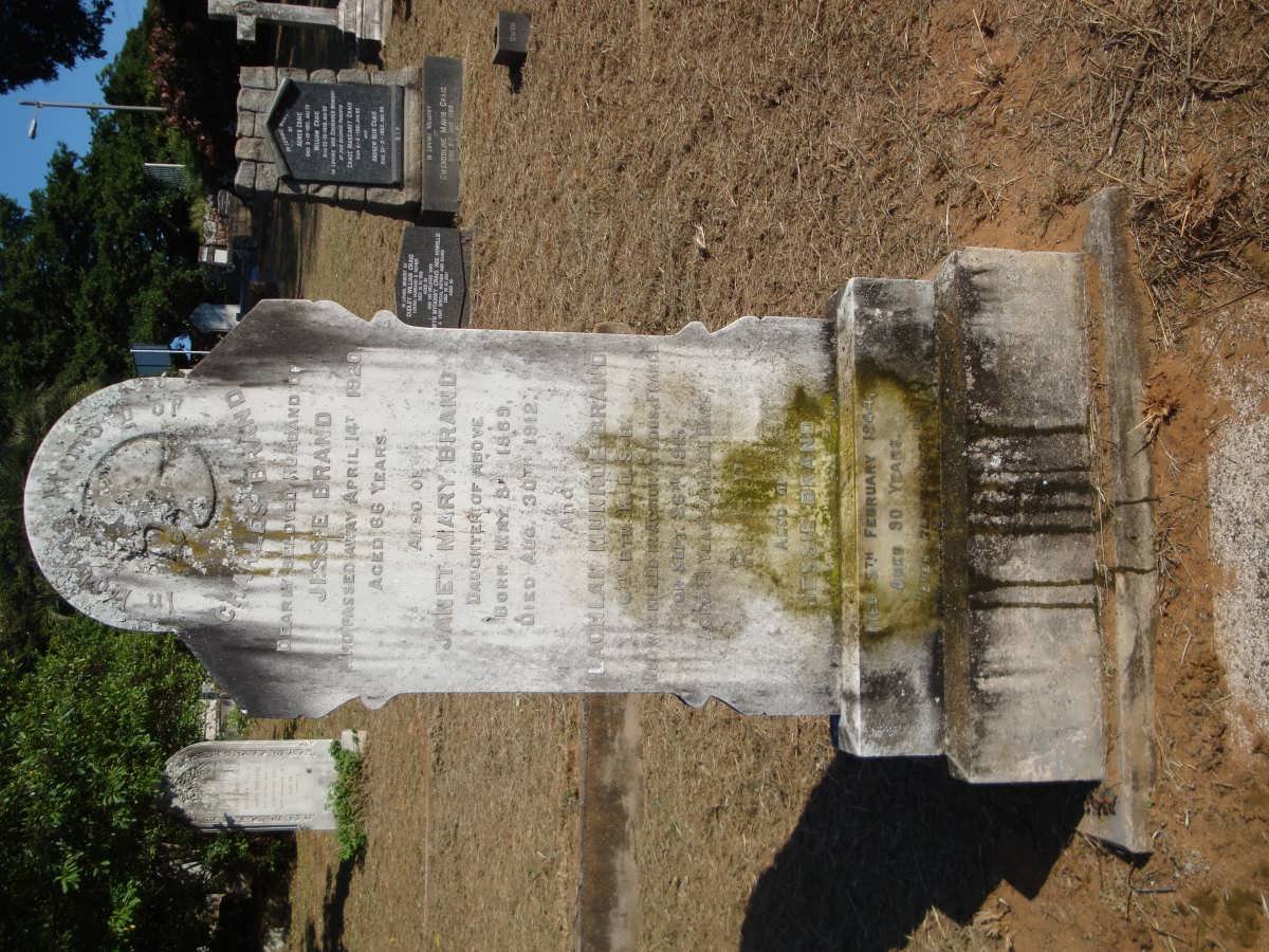 BRAND Charles -1920 &amp; Jessie -19?4 :: Janet Mary 1889-1912 :: Lachlan Munro -19?5    