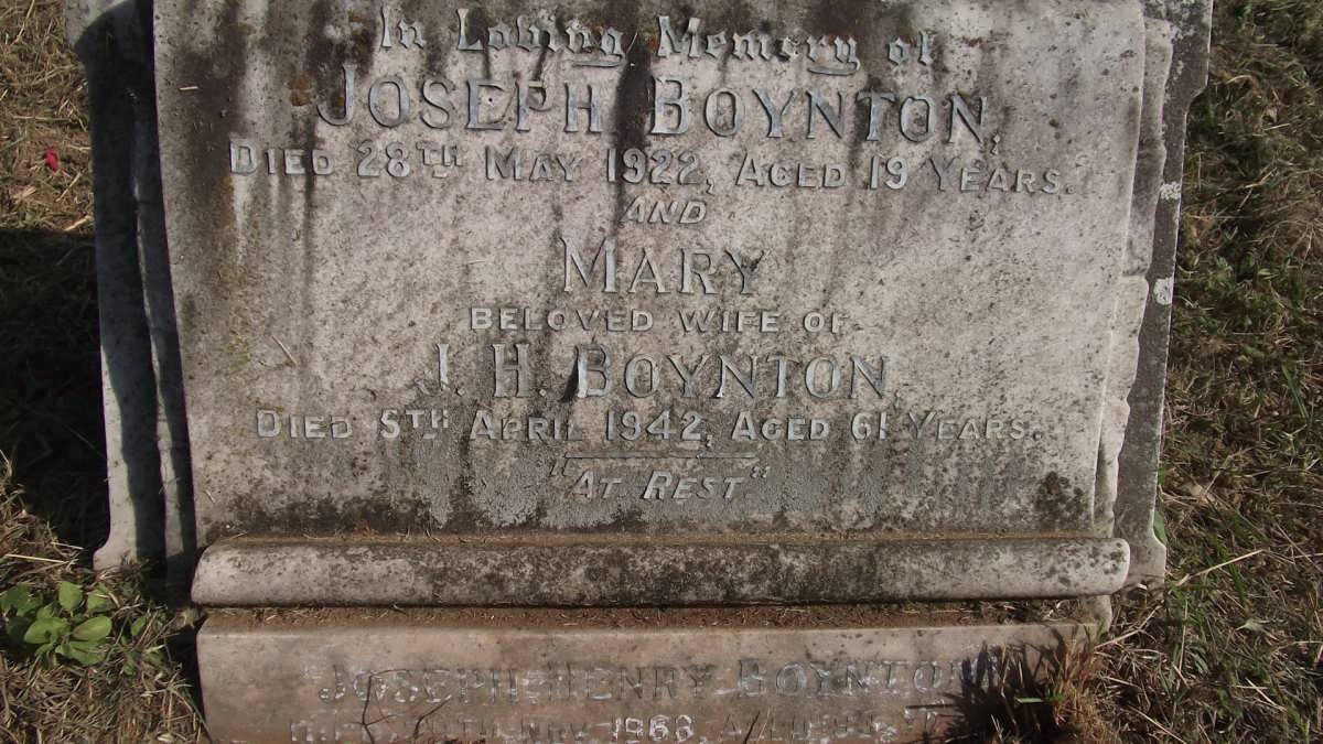 BOYNTON Joseph Henry -1966 &amp; Mary -1942 :: BOYNTON Joseph 1922