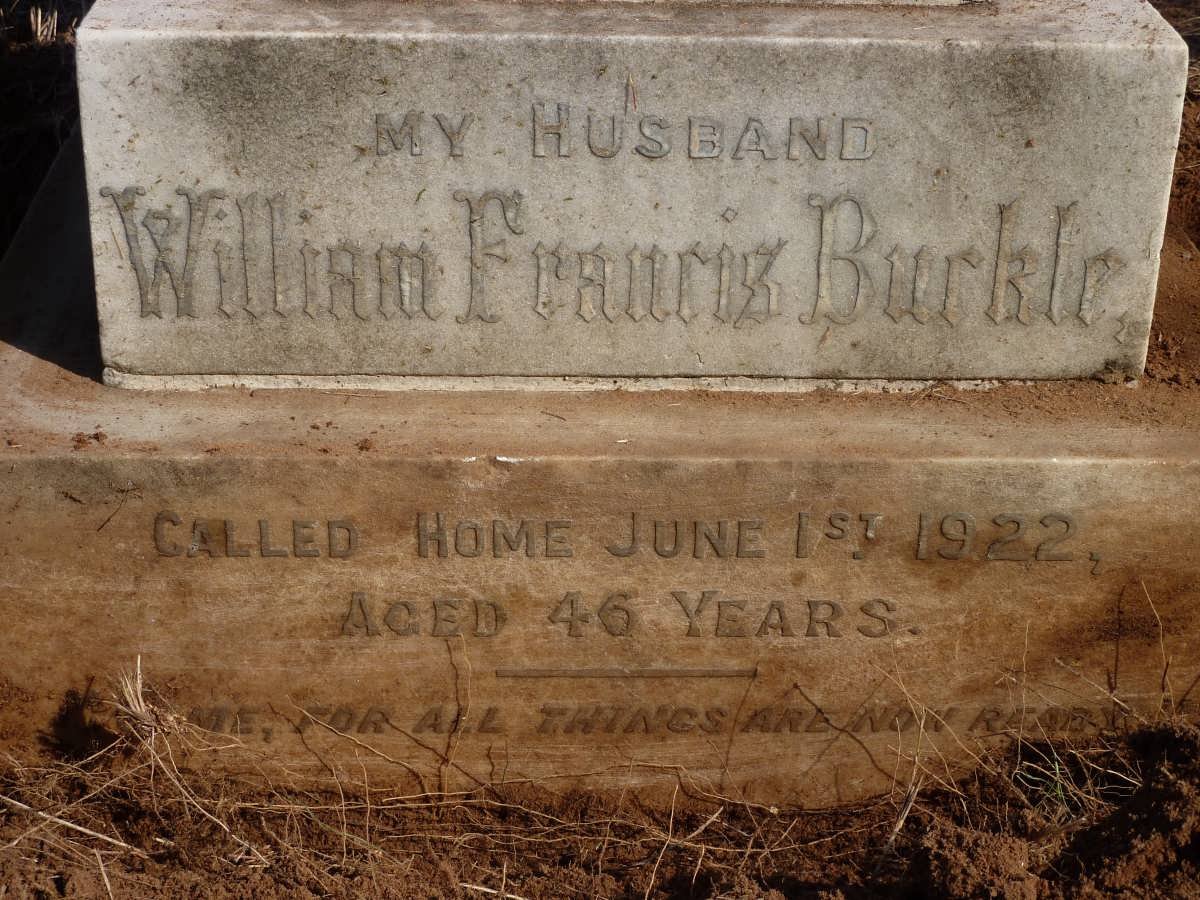 BURKLE William Francis -1922 &amp; Blanche Muriel -1943