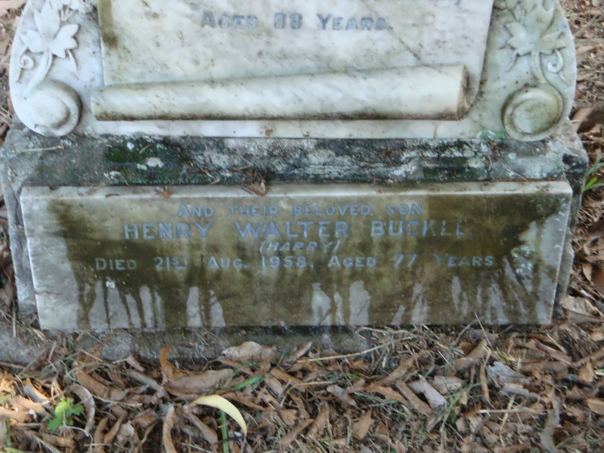 BUCKLE William Couves -1926 &amp; Harriett Matilda -19?4 :: BUCKLE Henry Walter -1958