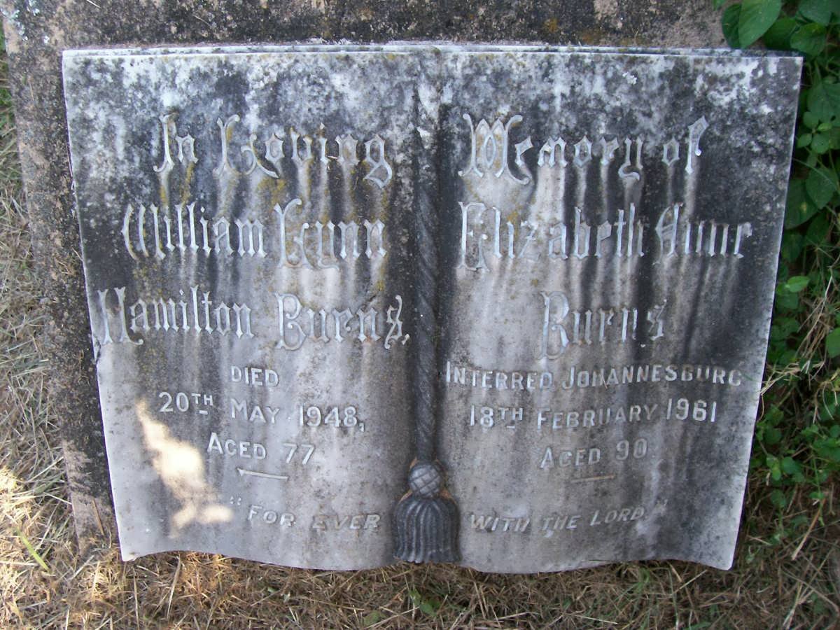 BURNS William Lynn Hamilton -1948 &amp; Elizabeth Anne -1961 :: BURNS Infant