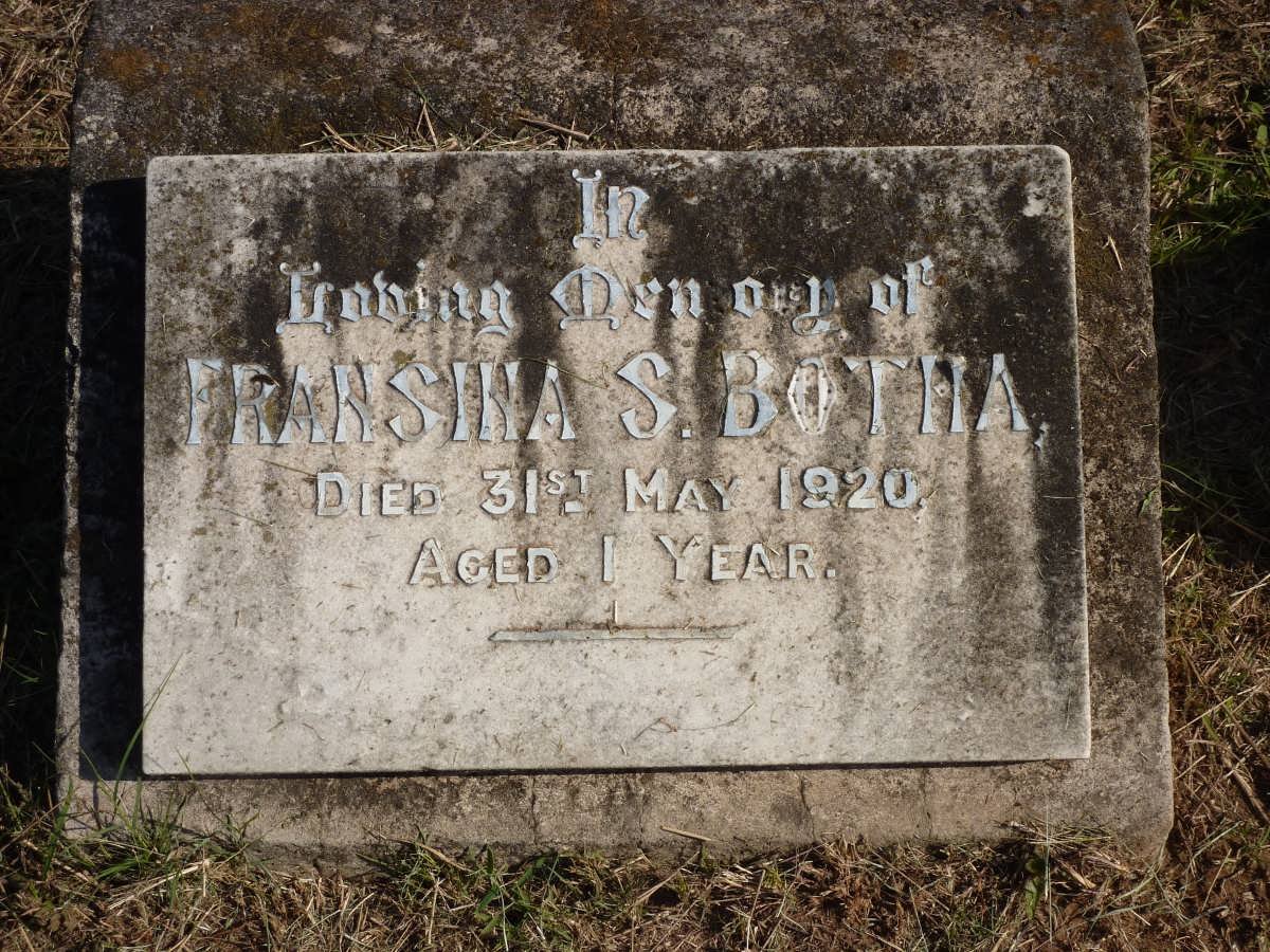 BOTHA Fransina S. -1920