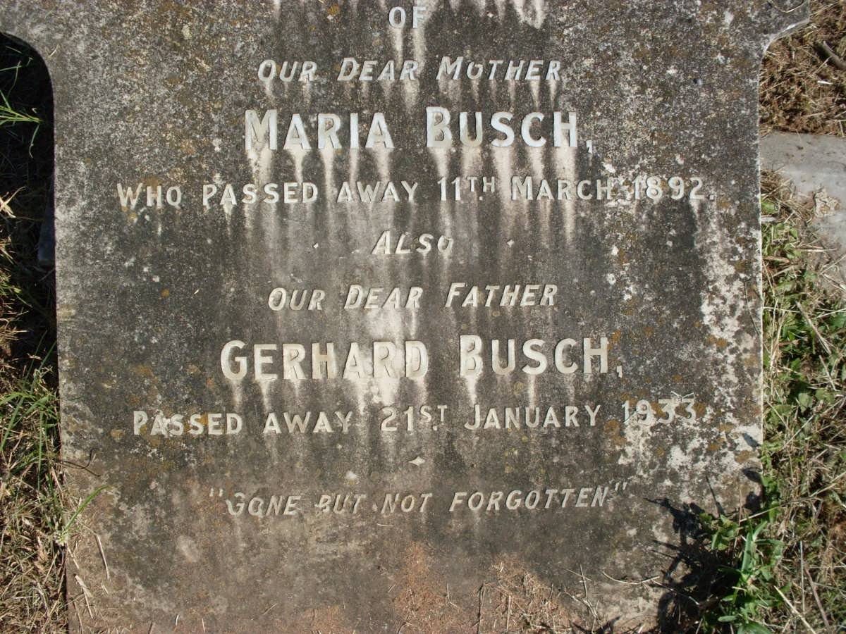 BUSCH Gerhard -1933 &amp; Maria -1892
