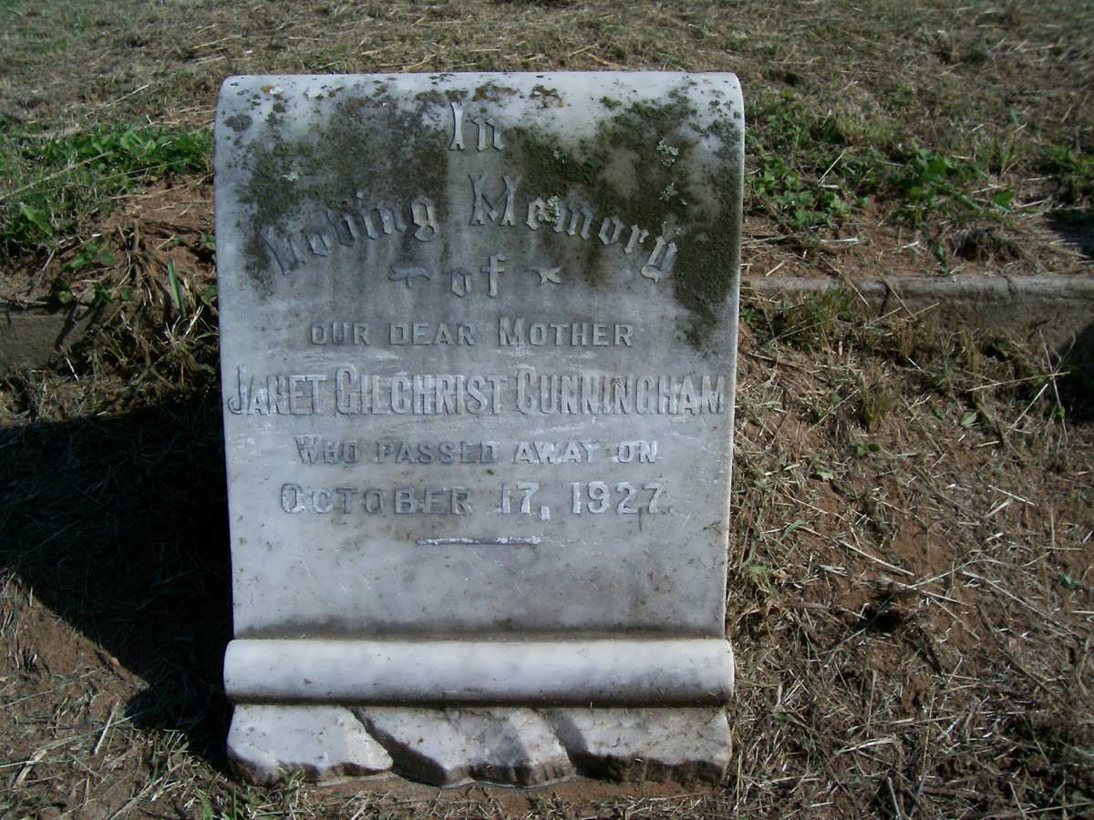 CUNNINGHAM Janet Gilchrist -1927