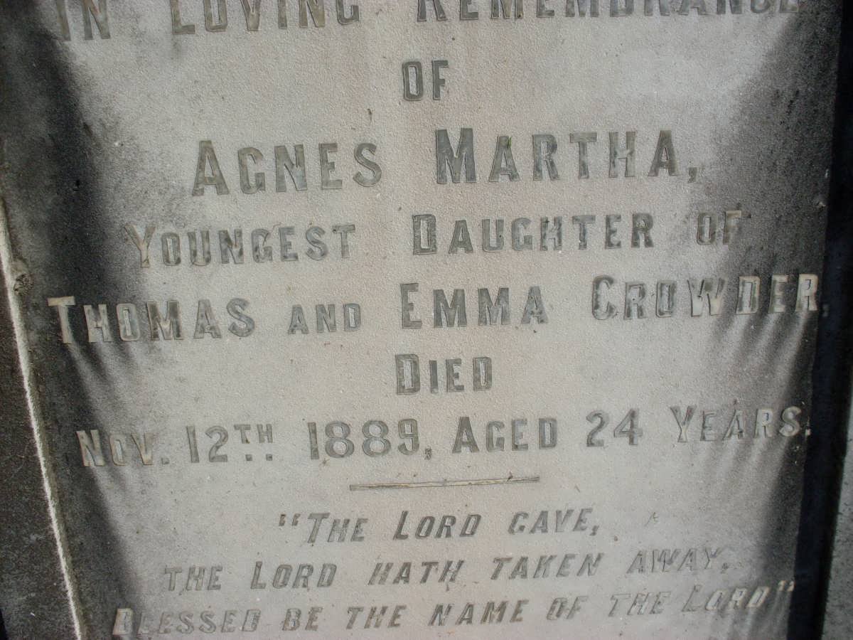 CROWDER Agnes Martha -1889