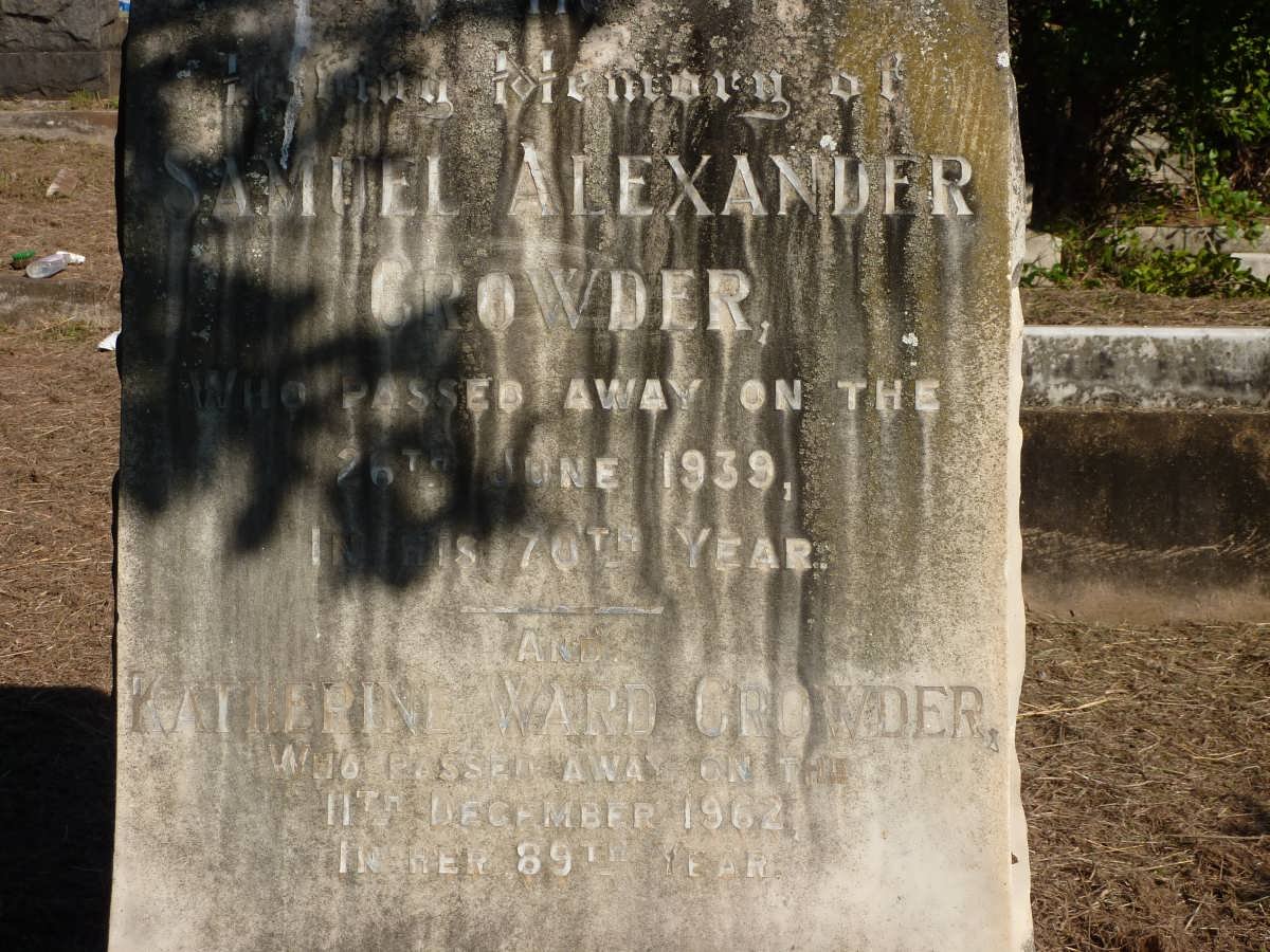 CROWDER Samuel Alexander -1939 &amp; Katherine Ward -1962 :: CROWDER Dudley Ward -1959