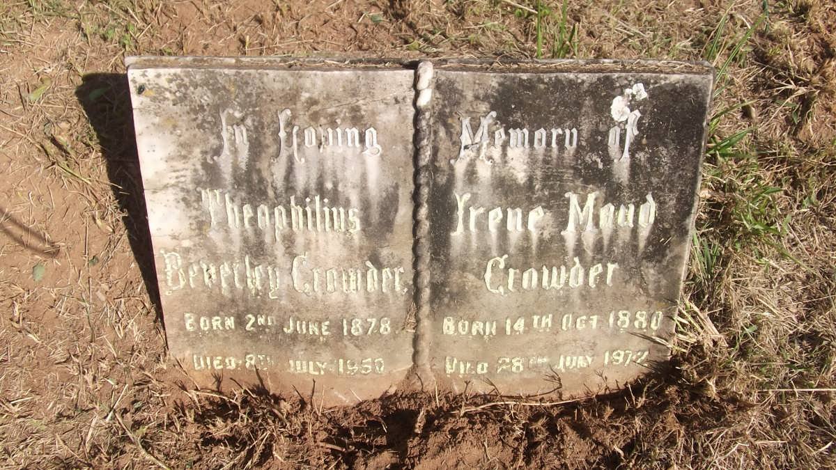 CROWDER Theophiius Beverley 1878-1950 &amp; Irene Maud 1880-1972 :: CROWDER Dennis Beverley -1927