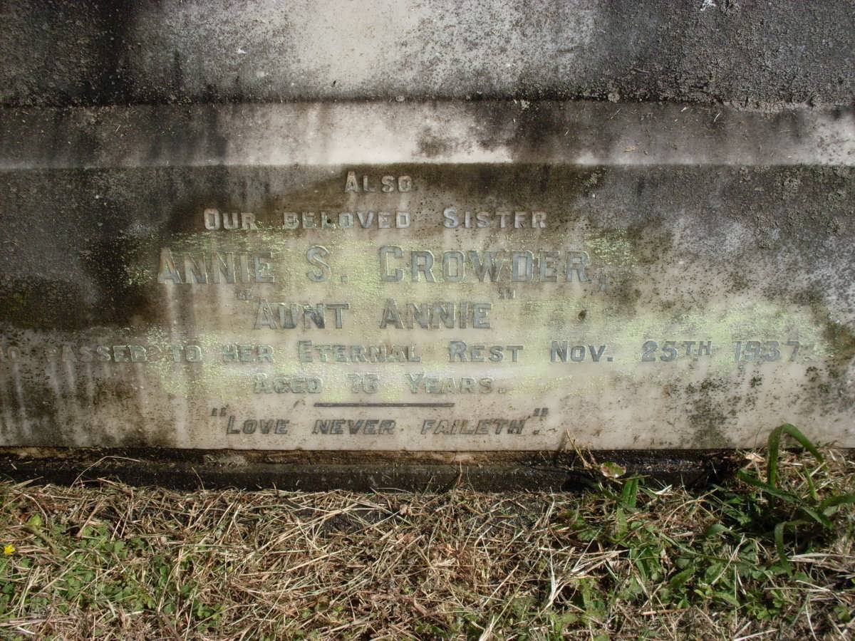 CROWDER Annie S. -1957
