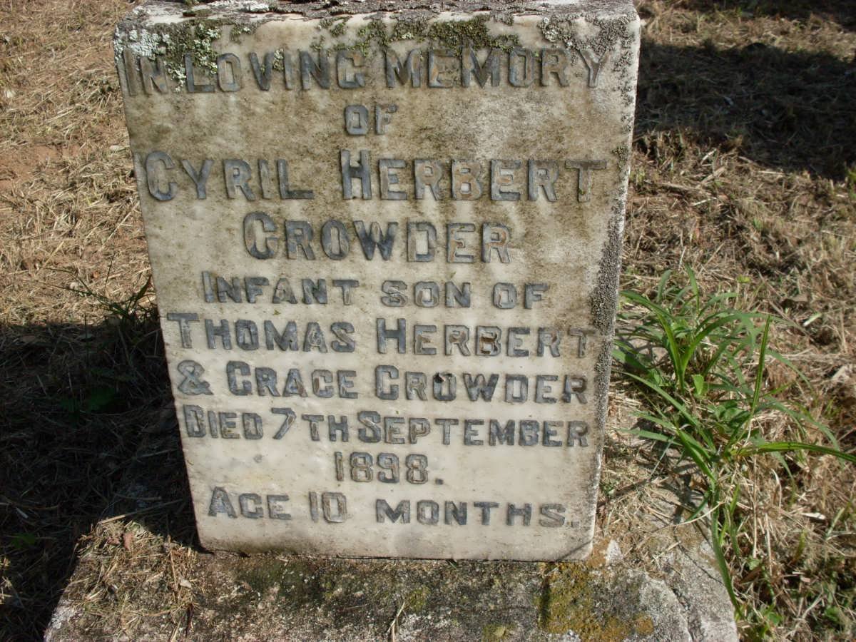 CROWDER Cyril Herbert -1898