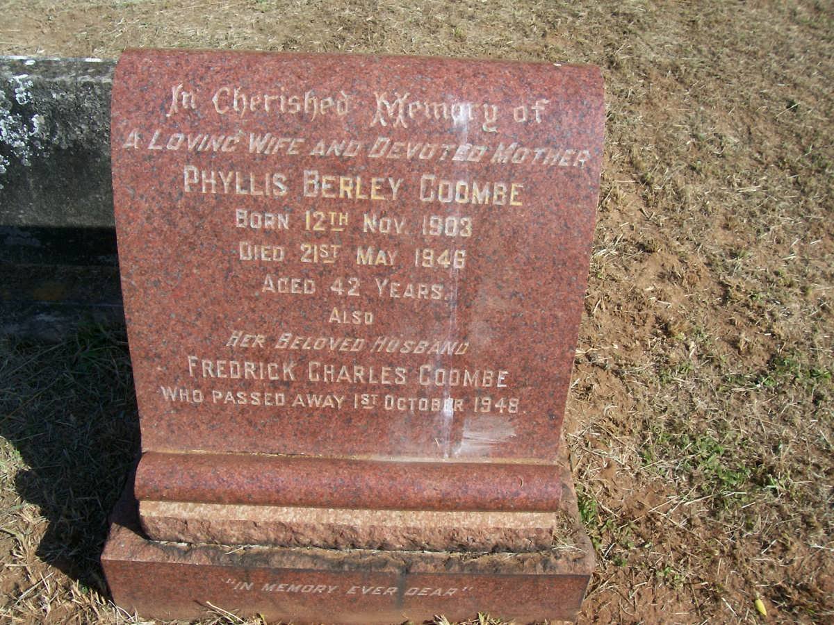 COOMBE Frederick Charles -1948 &amp; Phyllis Berley 1903-1946