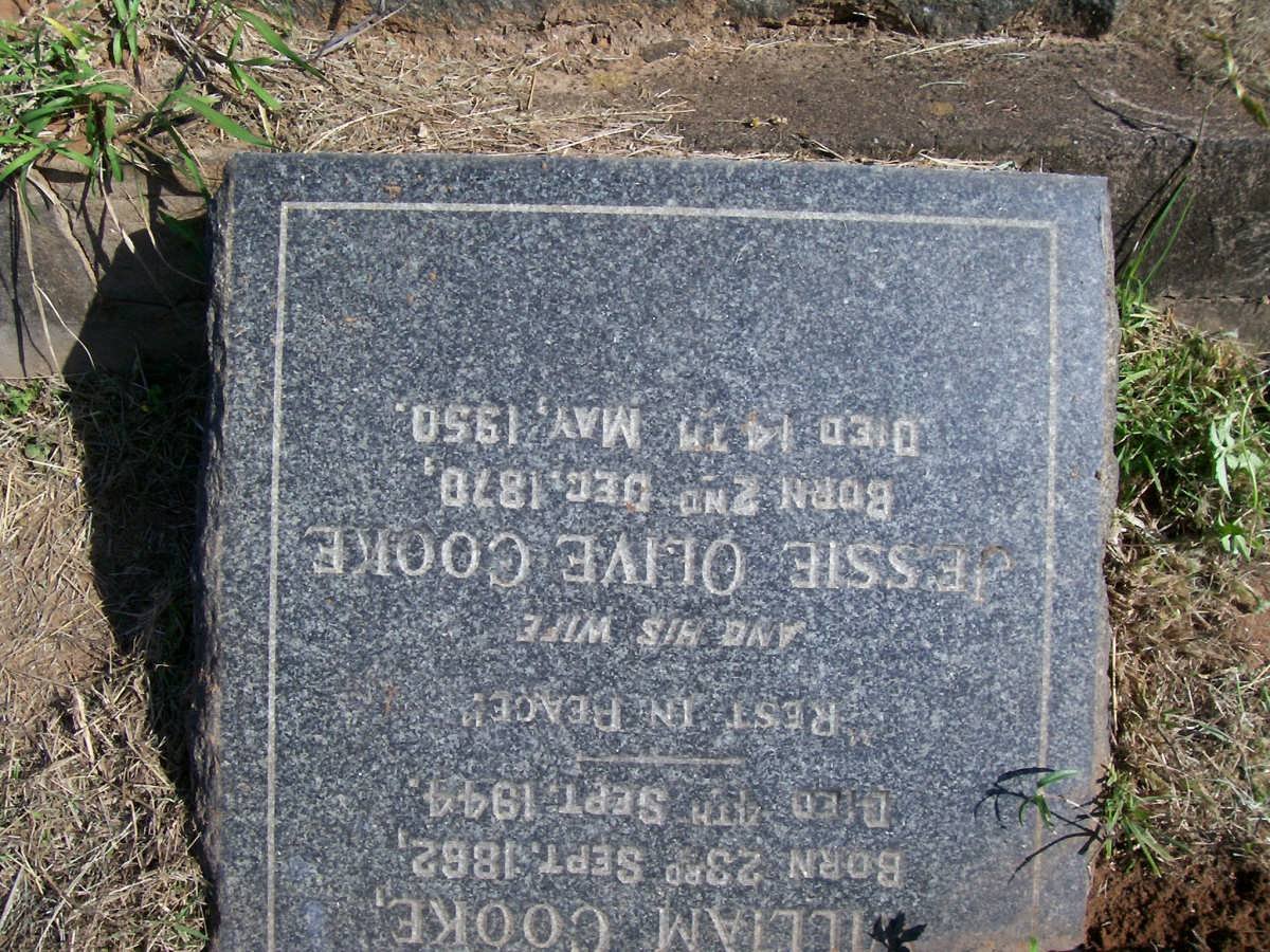 COOKE William 1862-1944 &amp; Jessie Olive 1870-1950