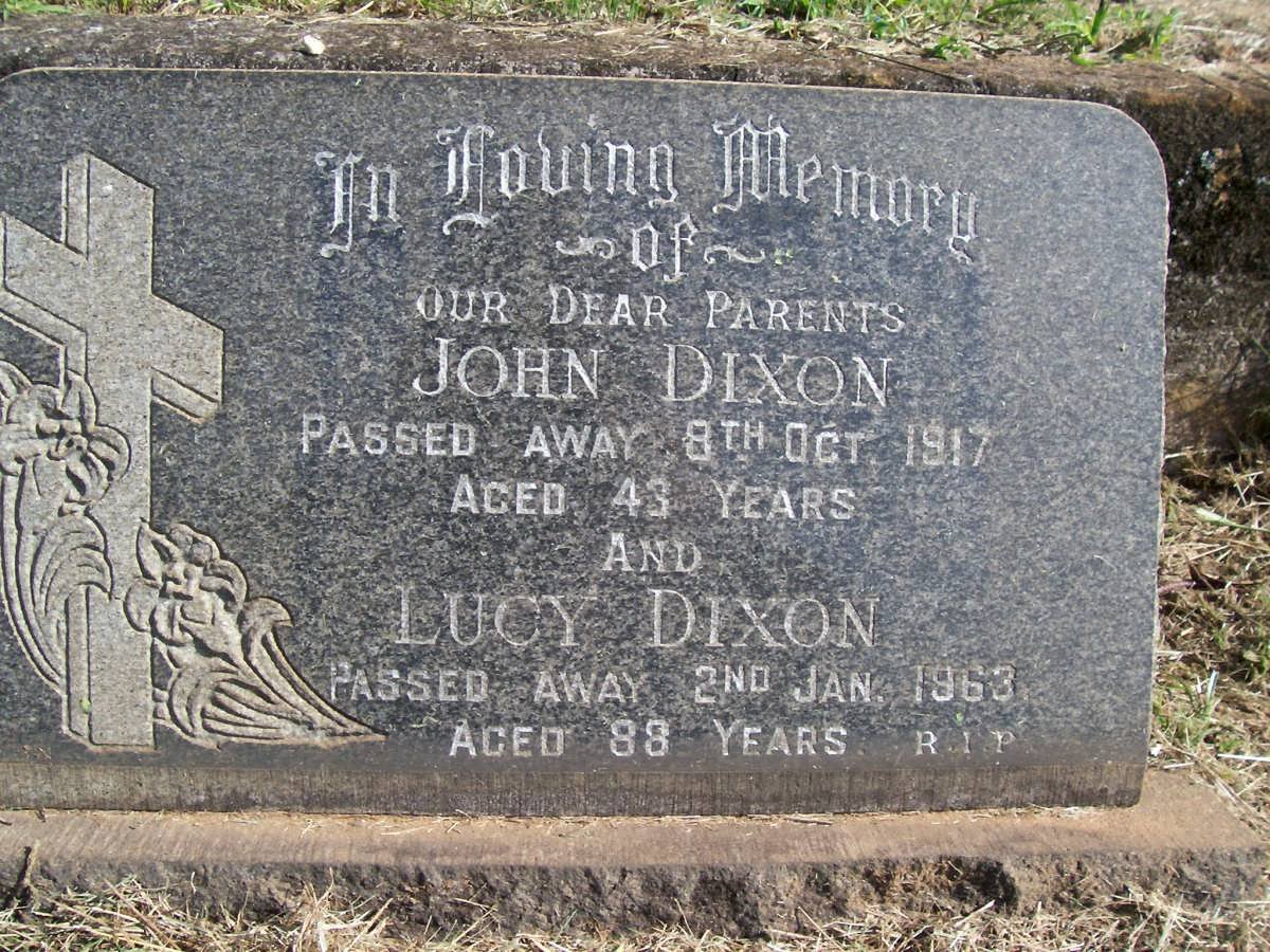 DIXON John -1917 &amp; Lucy -1963