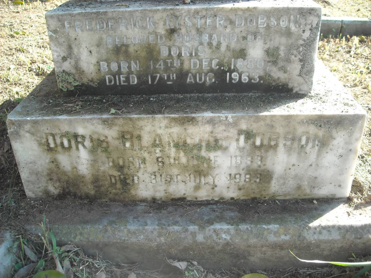 DOBSON Frederick Lyster 1880-1963 &amp; Doris Blanche 1893-1983