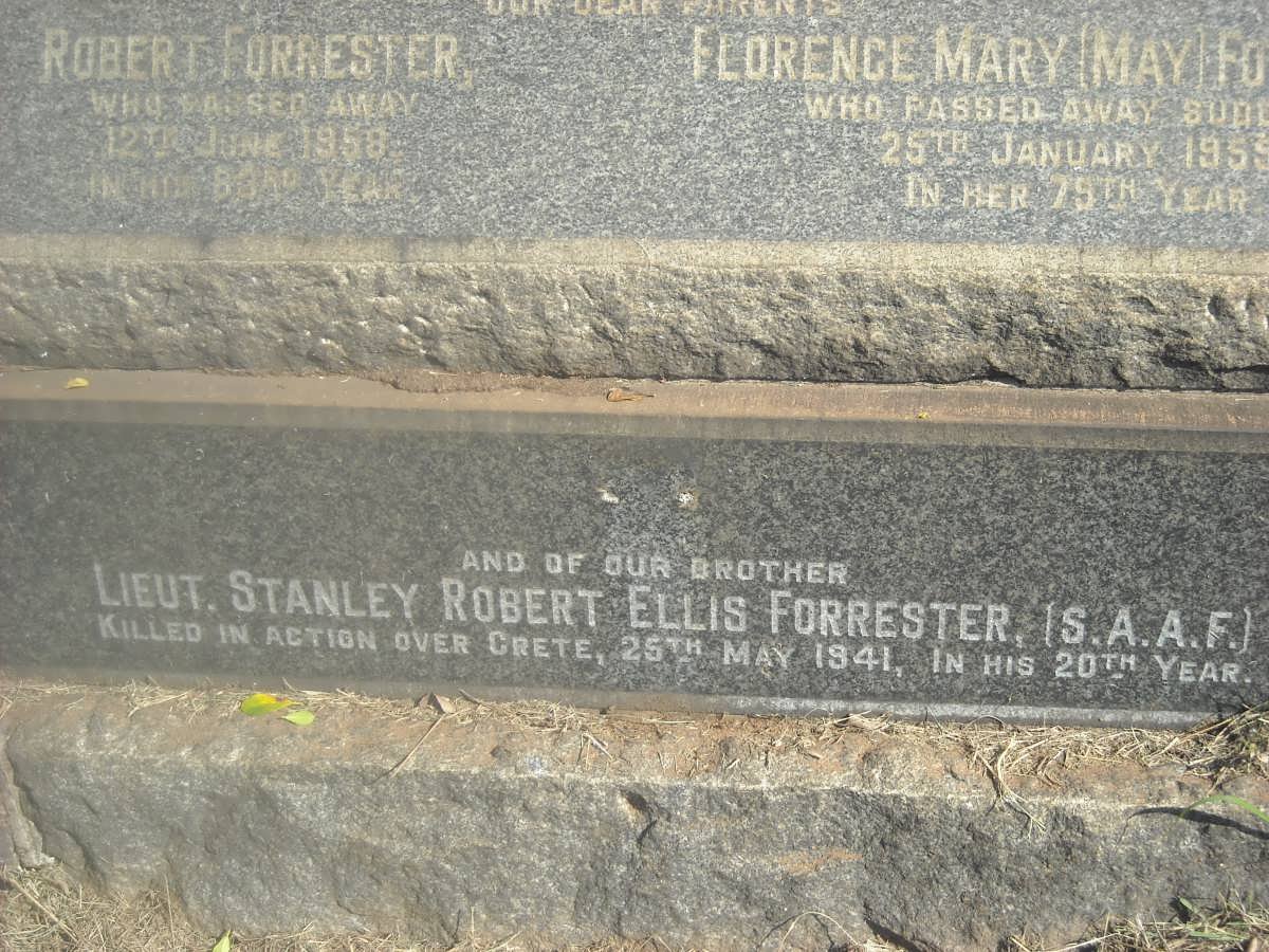 FORRESTER Robert -1958 &amp; Florence Mary -1959 :: FORRESTER Stanley Robert Ellis -1941