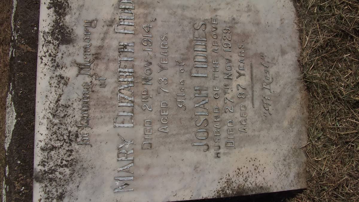 FIDDES Josiah -1929 &amp; Mary Elizabeth -1914