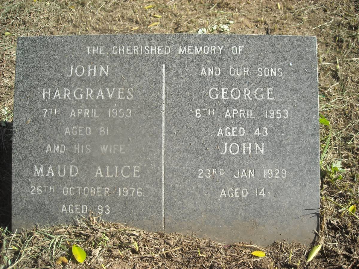 HARGRAVES John -1953 &amp; Maud Alice -1976 :: HARGRAVES George -1953 :: HARGRAVES John -1929