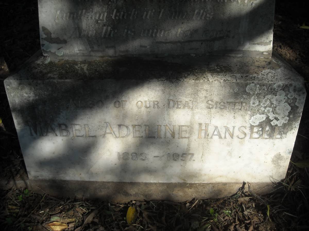 HANSELL John T. 1849-1927 :: HANSELL Mabel Adeline 1889-1957