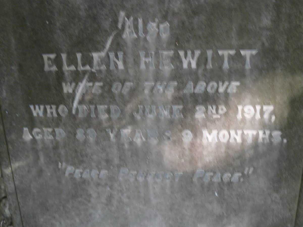 HEWITT James -1902 &amp; Ellen -1917