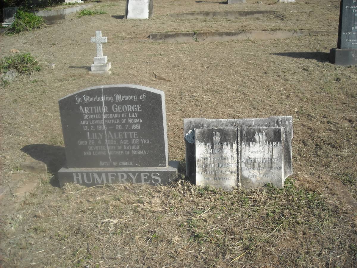 HUMFRYES Arthur George 1906-1991 &amp; Lily Alette -2005 :: JOHNSEN ? -193? &amp; Alette Marie -1943