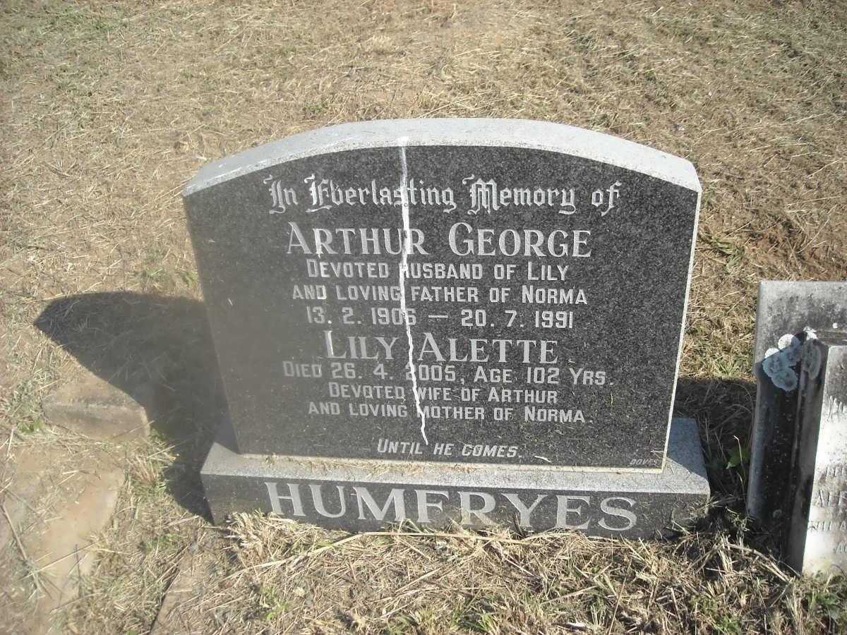 HUMFRYES Arthur George 1906-1991 &amp; Lily Alette -2005 :: JOHNSEN ? -193? &amp; Alette Marie -1943
