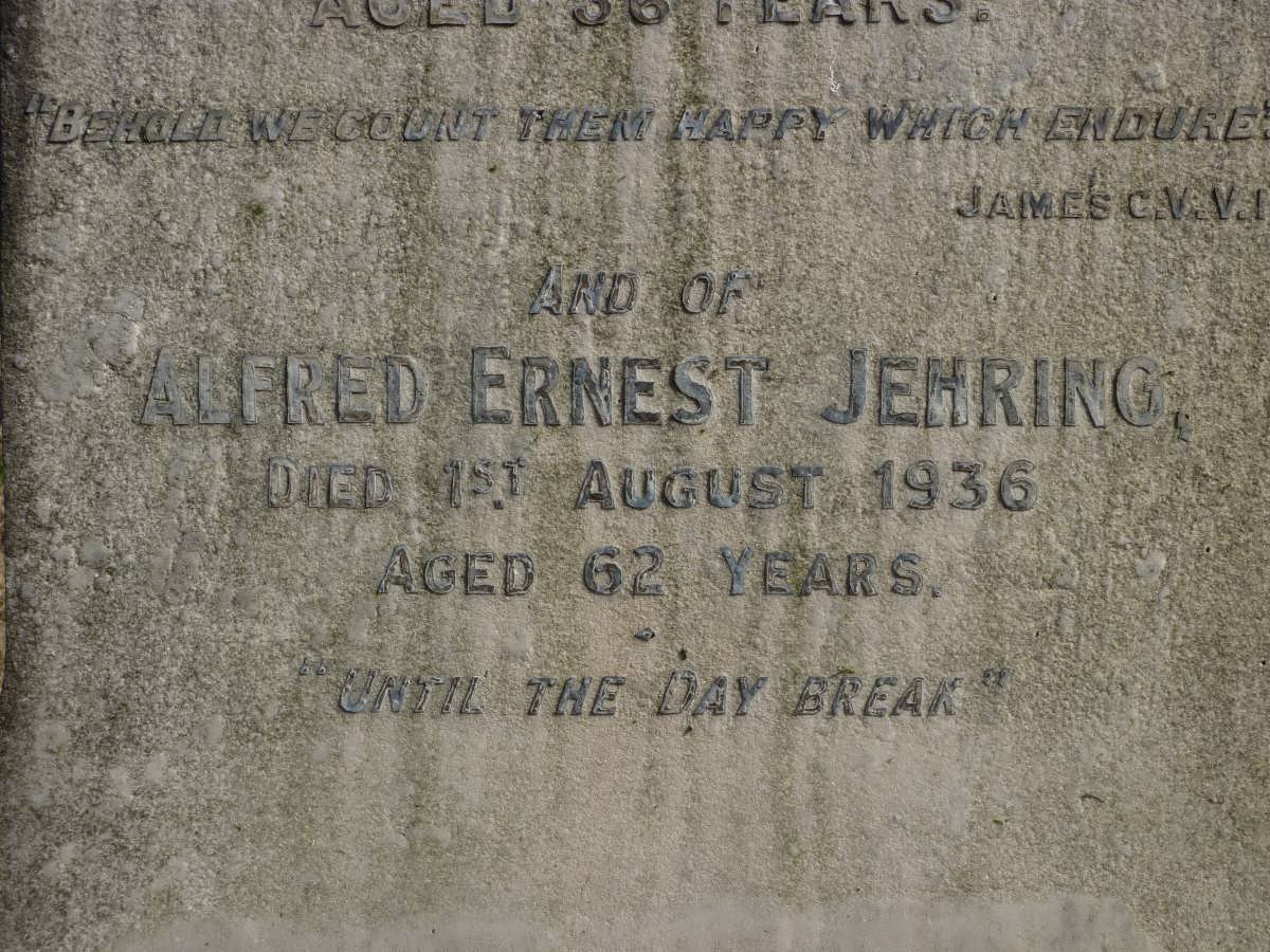 JEHRING Alfred Ernest -1936 &amp; Bertha -1916 :: LOWES Erna Louise -1960
