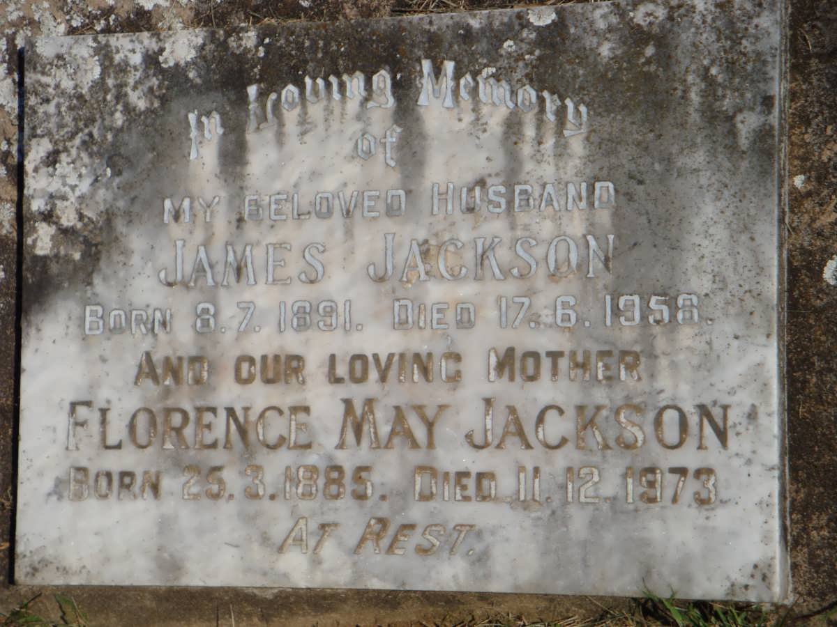 JACKSON James 1891-1956 &amp; Florence May 1885-1973