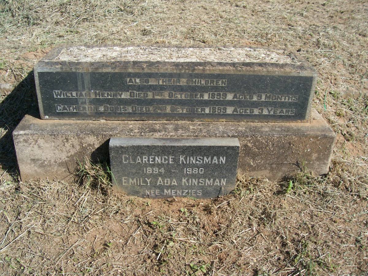 KINSMAN Clarence 1894-1980 &amp; Emily Ada MENZIES :: KINSMAN Catherine Doris 1899 :: KINSMAN William Henry -1899
