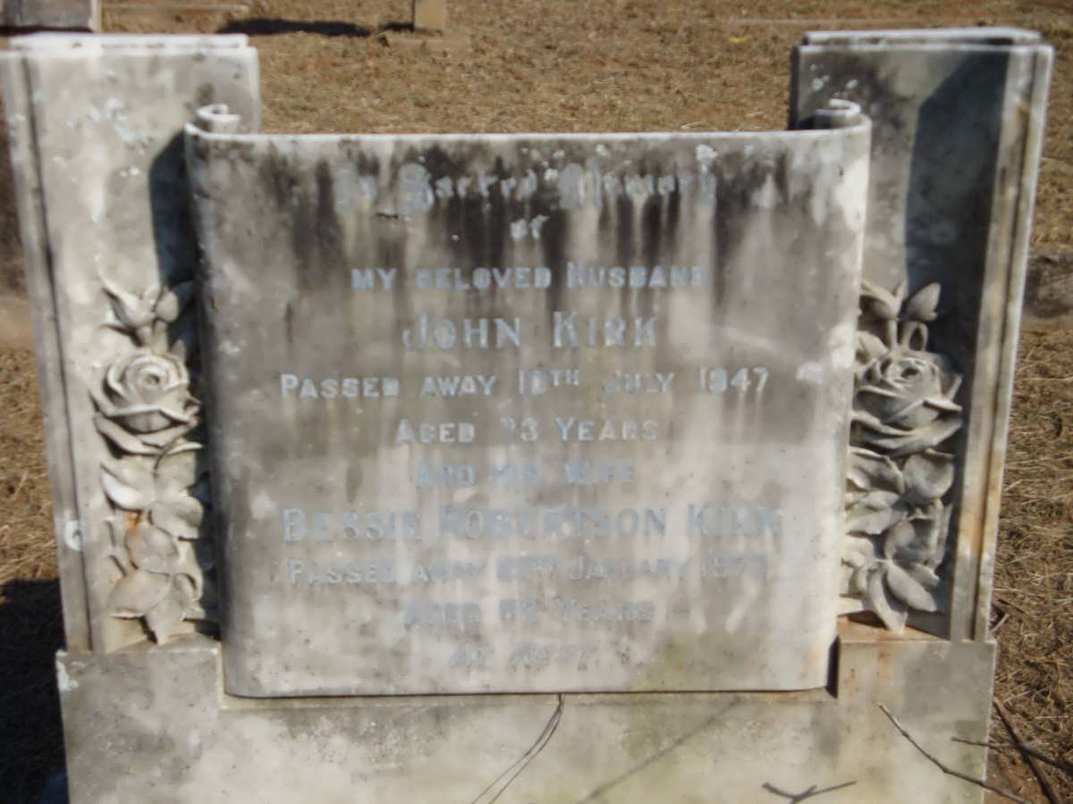 KIRK John -1947 &amp; Bessie Robertson -1972