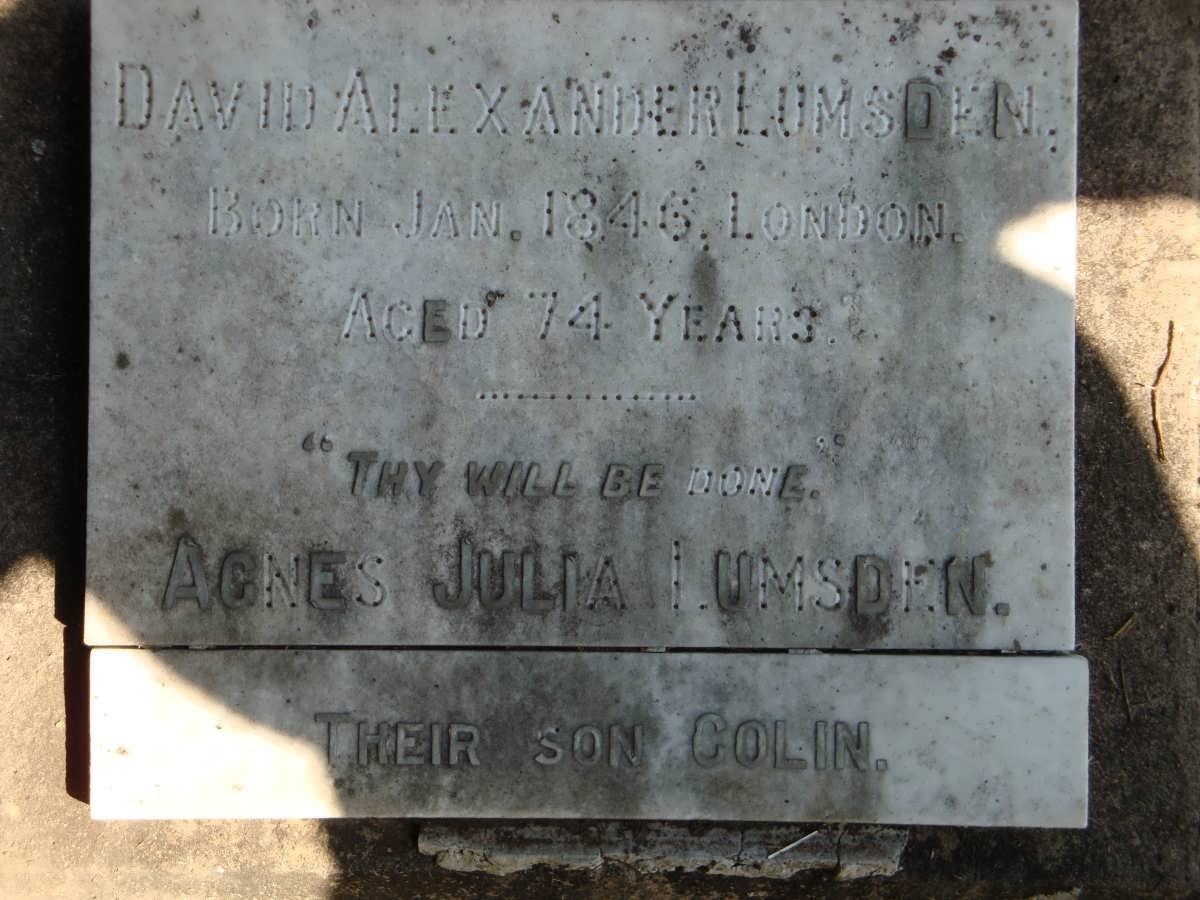 LUMSDEN David Alexander 1846- :: LUMSDEN Agnes Julia :: LUMSDEN Colin