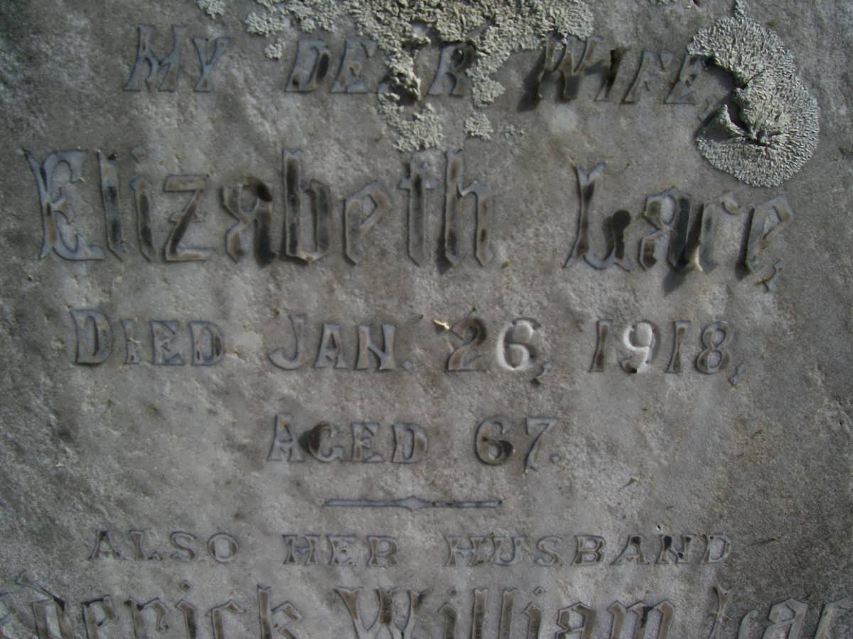 LACE Frederick William -1929 &amp; Elizabeth -1918 :: LACE Edwin :: LACE Horace :: LACE Allan :: LACE Leonard