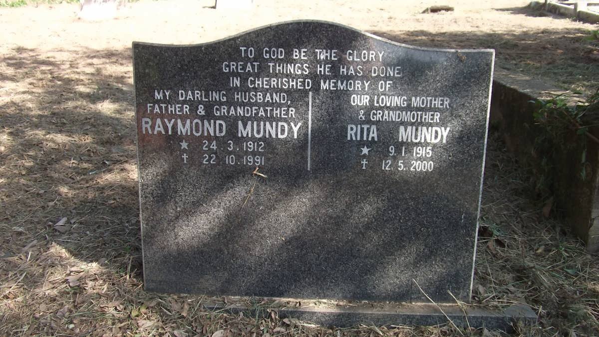 MUNDY Raymond 1912-1991 &amp; Rita 1915-2000